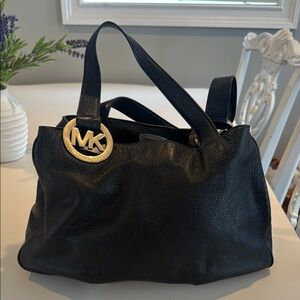 Michael Kors Black Leather Tote Bag